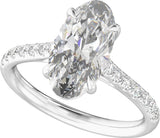 14K White Gold 12.1x6.05 mm Oval 2 1/3 CTW Lab-Grown Diamond Engagement Ring