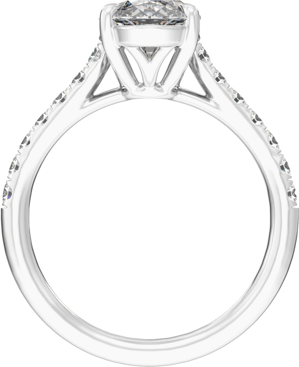 14K White Gold 12.1x6.05 mm Oval 2 1/3 CTW Lab-Grown Diamond Engagement Ring