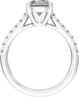 14K White Gold 12.1x6.05 mm Oval 2 1/3 CTW Lab-Grown Diamond Engagement Ring