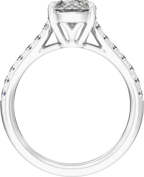 14K White Gold 12.1x6.05 mm Oval 2 1/3 CTW Lab-Grown Diamond Engagement Ring