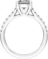 14K White Gold 12.1x6.05 mm Oval 2 1/3 CTW Lab-Grown Diamond Engagement Ring