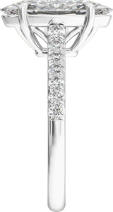 14K White Gold 12.1x6.05 mm Oval 2 1/3 CTW Lab-Grown Diamond Engagement Ring