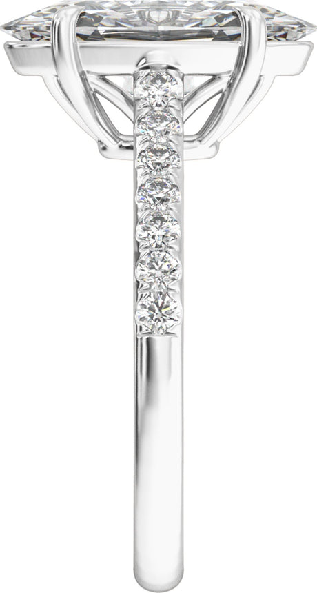 14K White Gold 12.1x6.05 mm Oval 2 1/3 CTW Lab-Grown Diamond Engagement Ring