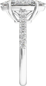 14K White Gold 12.1x6.05 mm Oval 2 1/3 CTW Lab-Grown Diamond Engagement Ring