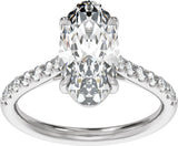 14K White Gold 12.1x6.05 mm Oval 2 1/3 CTW Lab-Grown Diamond Engagement Ring