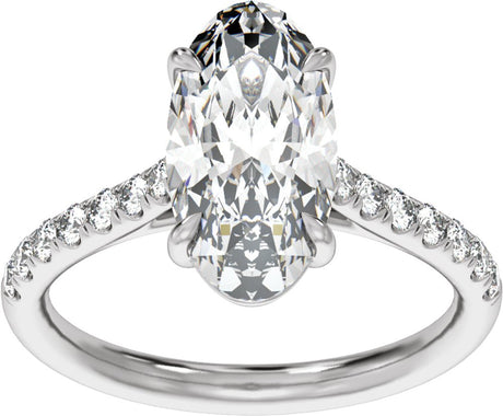 14K White Gold 12.1x6.05 mm Oval 2 1/3 CTW Lab-Grown Diamond Engagement Ring