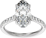 14K White Gold 12.1x6.05 mm Oval 2 1/3 CTW Lab-Grown Diamond Engagement Ring