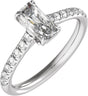 14K White Gold 8.6x4.3 mm Radiant 1 1/3 CTW Lab-Grown Diamond Engagement Ring