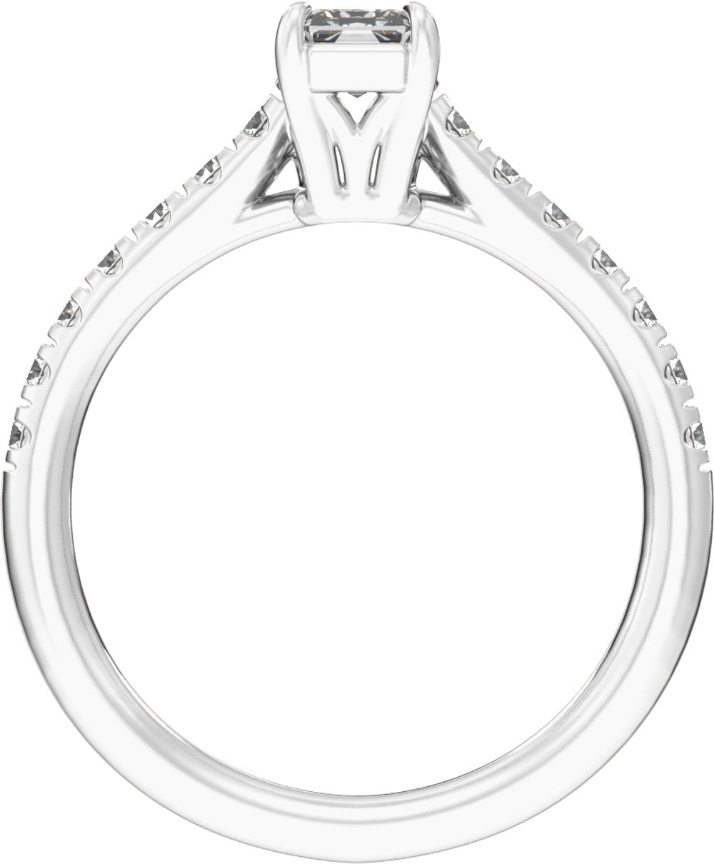 14K White Gold 8.6x4.3 mm Radiant 1 1/3 CTW Lab-Grown Diamond Engagement Ring