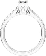 14K White Gold 8.6x4.3 mm Radiant 1 1/3 CTW Lab-Grown Diamond Engagement Ring