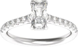 14K White Gold 8.6x4.3 mm Radiant 1 1/3 CTW Lab-Grown Diamond Engagement Ring
