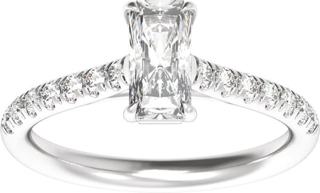 14K White Gold 8.6x4.3 mm Radiant 1 1/3 CTW Lab-Grown Diamond Engagement Ring