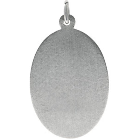14K White Gold 19x14 mm Oval St. Christopher Medal