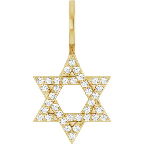 14K Yellow Gold 1/6 CTW Natural Diamond Star of David Pendant