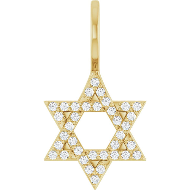 14K Yellow Gold 1/6 CTW Natural Diamond Star of David Pendant