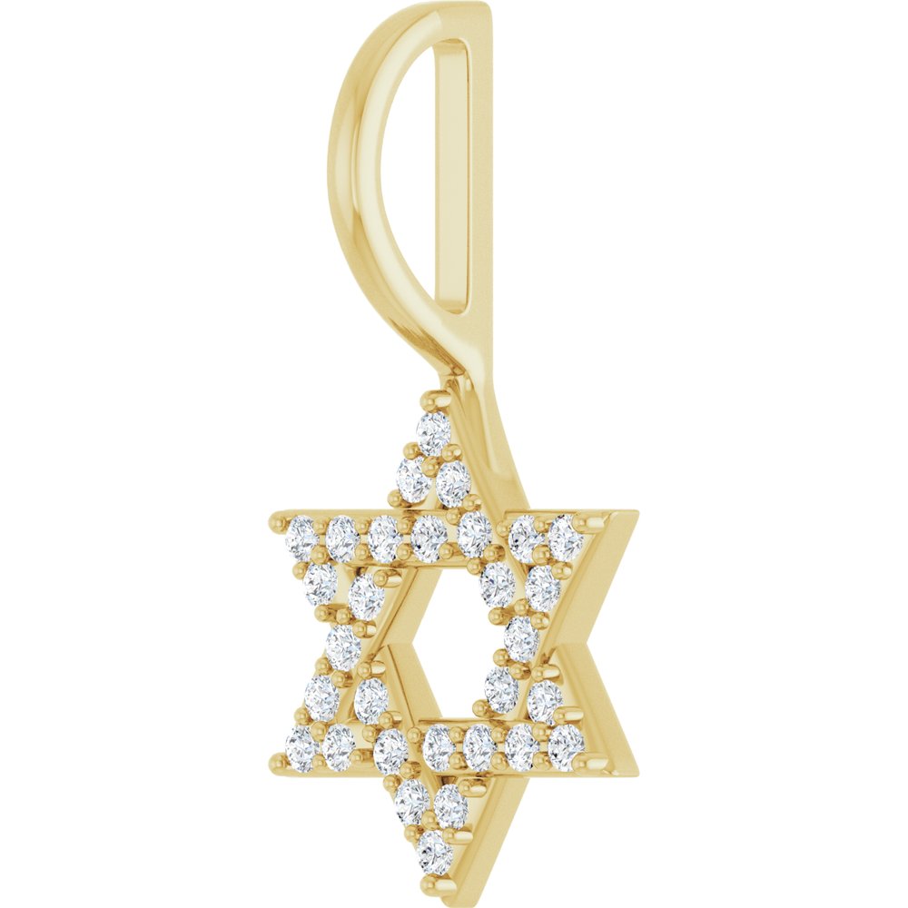 14K Yellow Gold 1/8 CTW Natural Diamond Star of David Pendant