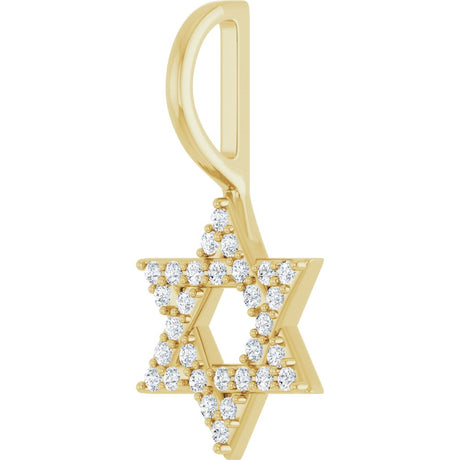 14K Yellow Gold 1/8 CTW Natural Diamond Star of David Pendant