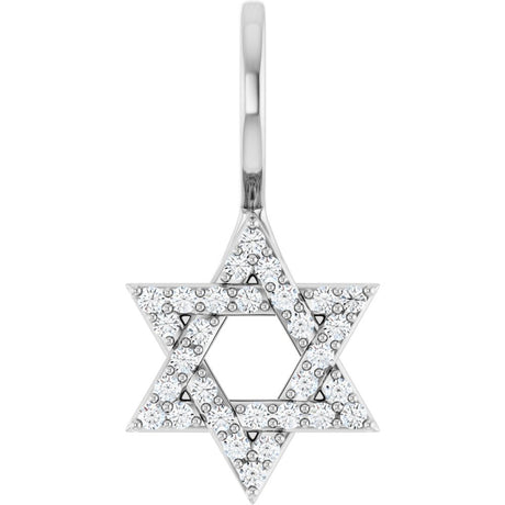 14K White Gold 1/8 CTW Natural Diamond Star of David Pendant