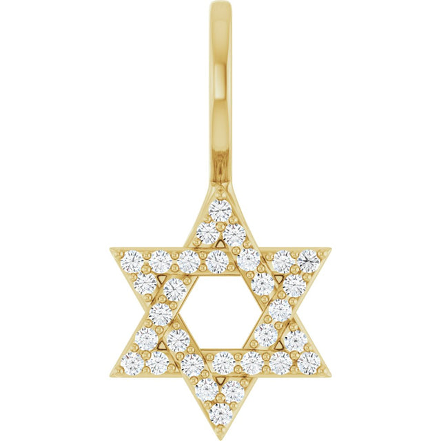 14K Yellow Gold 1/8 CTW Natural Diamond Star of David Pendant