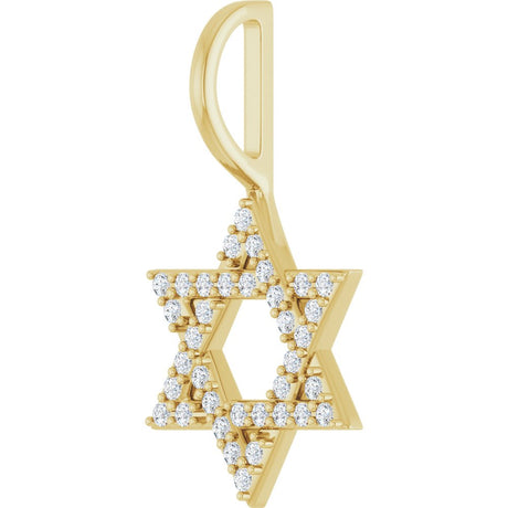 14K Yellow Gold 1/6 CTW Natural Diamond Star of David Pendant