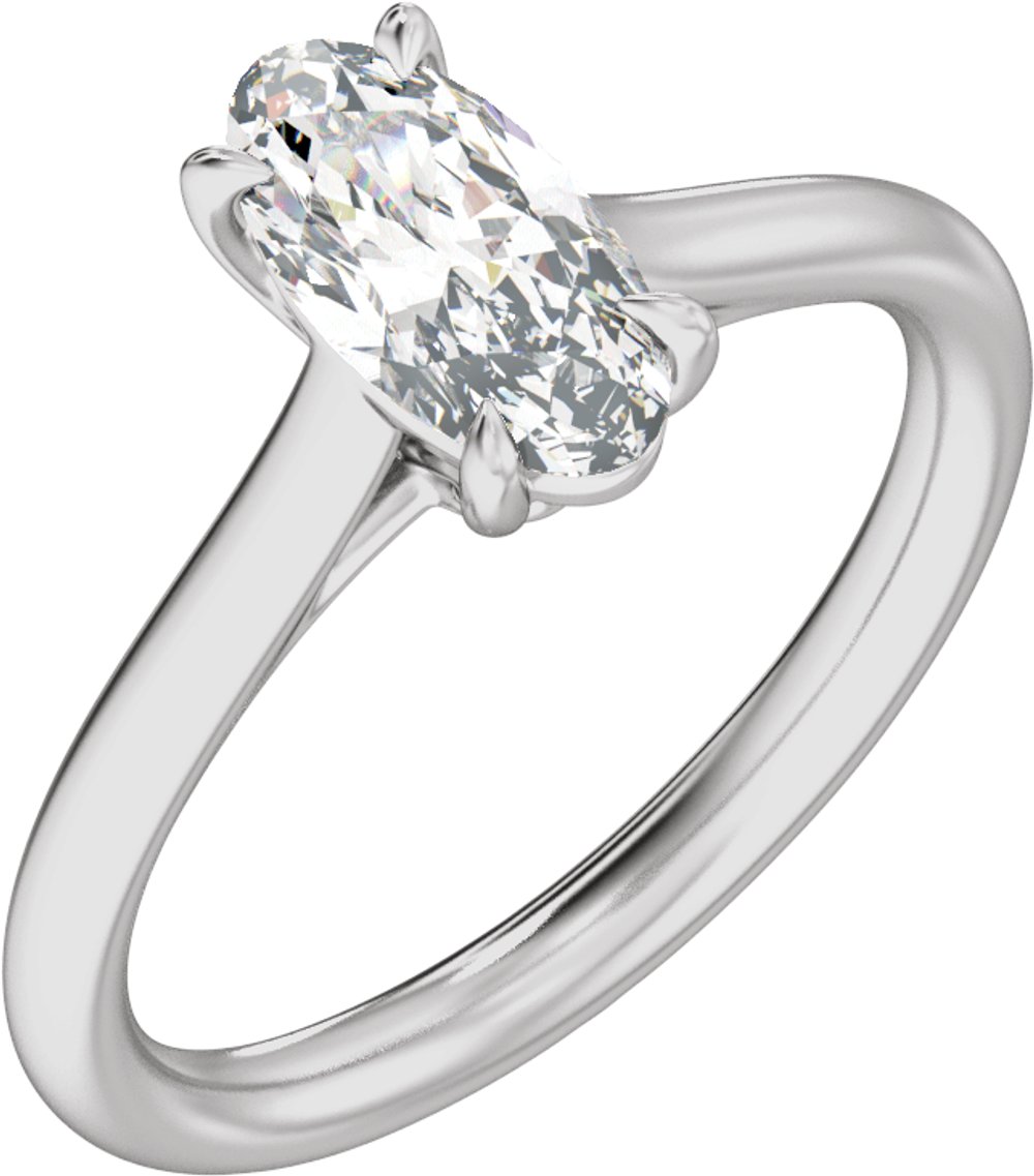 14K White Gold 1 CTW Lab-Grown Diamond Engagement Ring