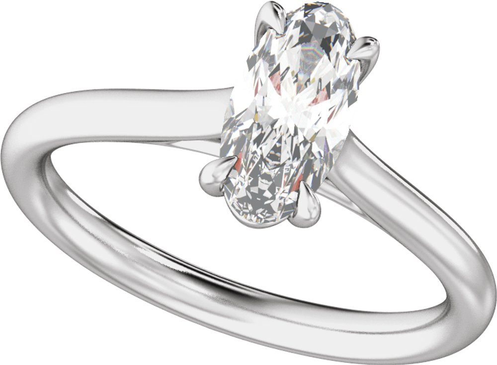 14K White Gold 1 CTW Lab-Grown Diamond Engagement Ring