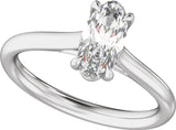 14K White Gold 1 CTW Lab-Grown Diamond Engagement Ring