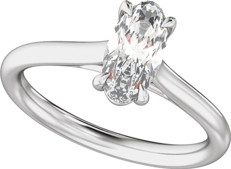 14K White Gold 1 CTW Lab-Grown Diamond Engagement Ring