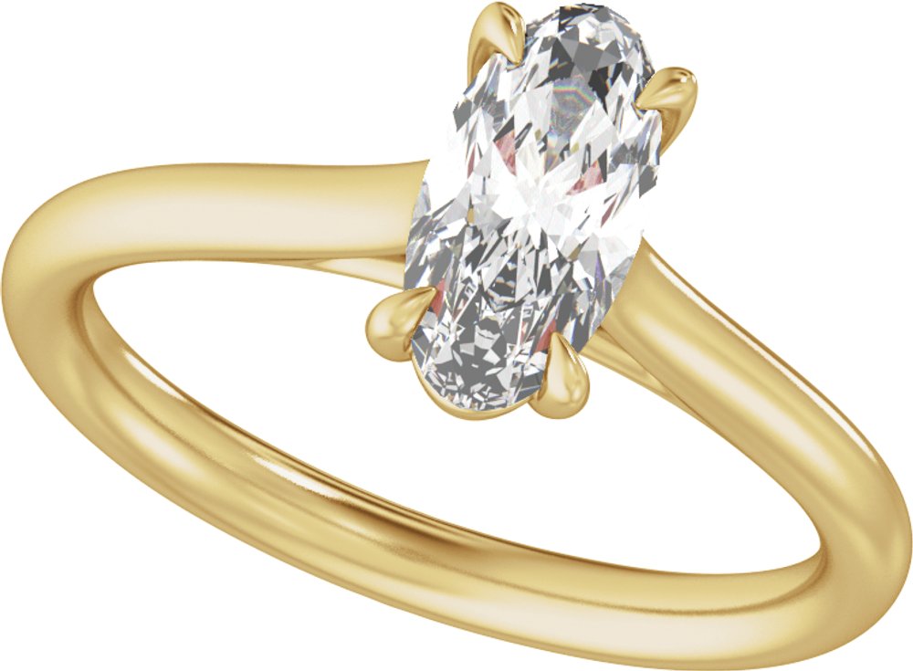 14K Yellow Gold 1 CTW Lab-Grown Diamond Engagement Ring