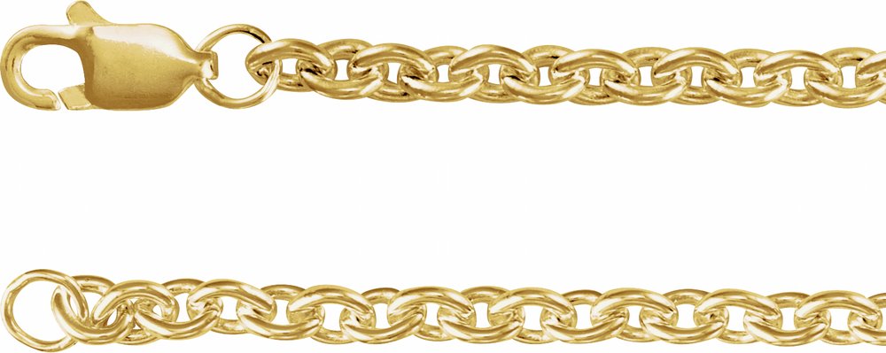 14K Yellow Gold-Filled 2.8 mm Cable 7" CHain