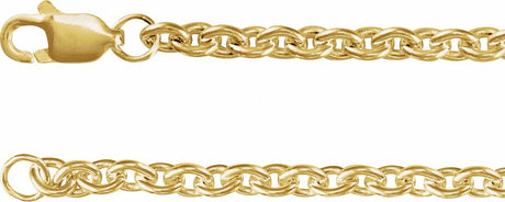 14K Yellow Gold-Filled 2.8 mm Cable 7" CHain