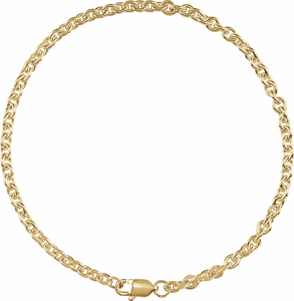 14K Yellow Gold-Filled 2.8 mm Cable 7" CHain