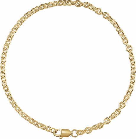 14K Yellow Gold-Filled 2.8 mm Cable 7" CHain