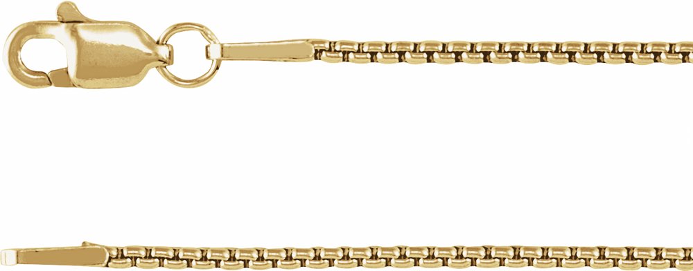 14K Yellow Gold 1.25 mm Box 24" Chain