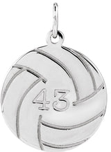 Sterling Silver Engravable Volleyball Pendant