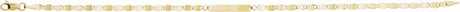 14K Yellow Gold Engravable Bar & Mirror Chain 7 1/2" Bracelet
