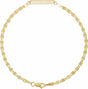 14K Yellow Gold Engravable Bar & Mirror Chain 7 1/2" Bracelet