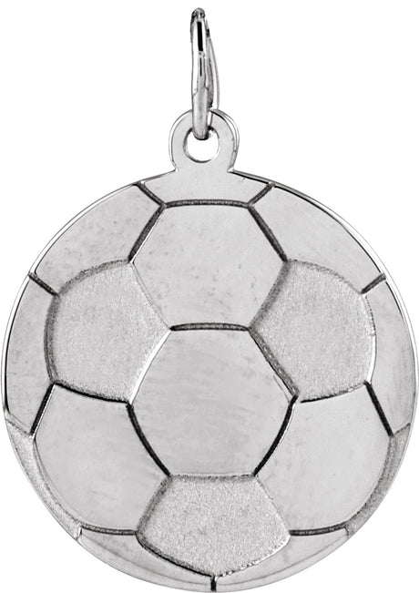 Sterling Silver Engravable Soccer Pendant