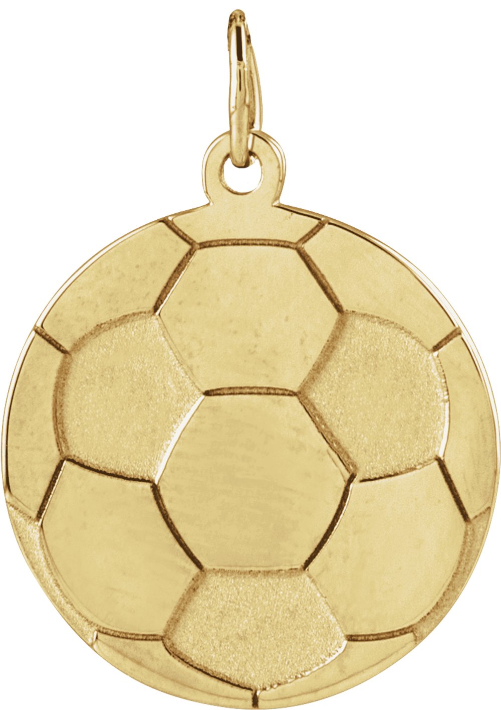 14K Yellow Gold Engravable Soccer Pendant