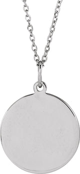 Sterling Silver Engravable Basketball 16-18" Necklace
