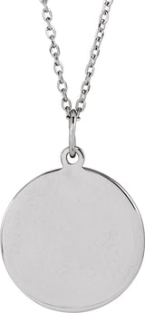 Sterling Silver Engravable Volleyball 16-18" Necklace