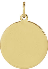 10K Yellow Gold Engravable Soccer Pendant