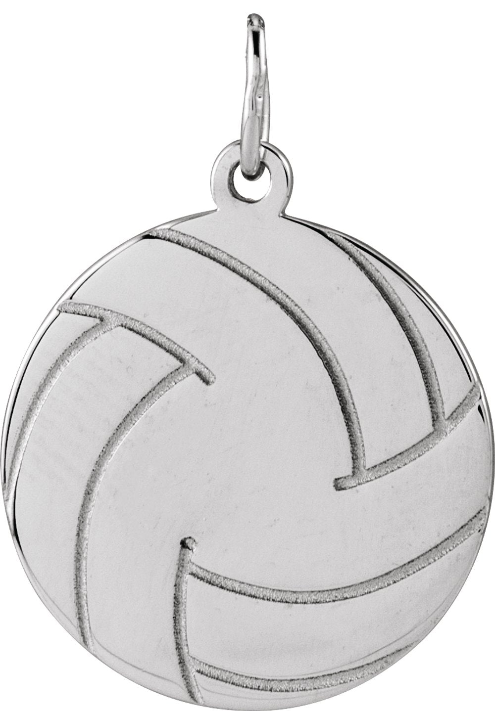 Sterling Silver Engravable Volleyball Pendant