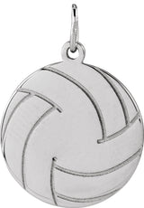 Sterling Silver Engravable Volleyball Pendant