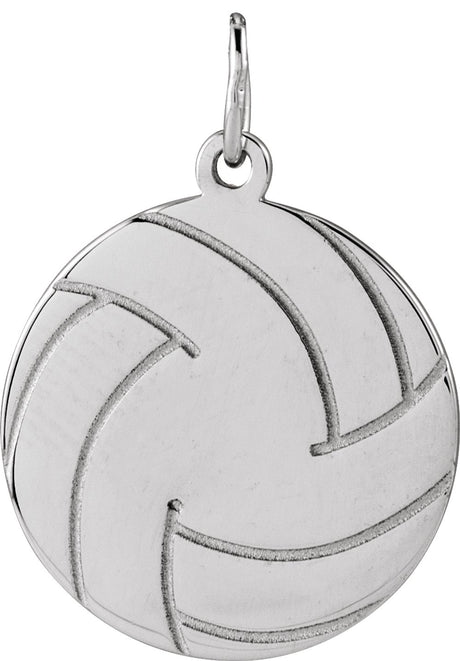 Sterling Silver Engravable Volleyball Pendant