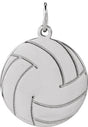 Sterling Silver Engravable Volleyball Pendant