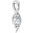14K White Gold 1/8 CT Lab-Grown Diamond Freeform Pendant