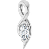 14K White Gold 1/8 CT Lab-Grown Diamond Freeform Pendant
