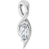 14K White Gold 1/8 CT Lab-Grown Diamond Freeform Pendant