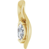 14K Yellow Gold 1/8 CT Lab-Grown Diamond Freeform Pendant